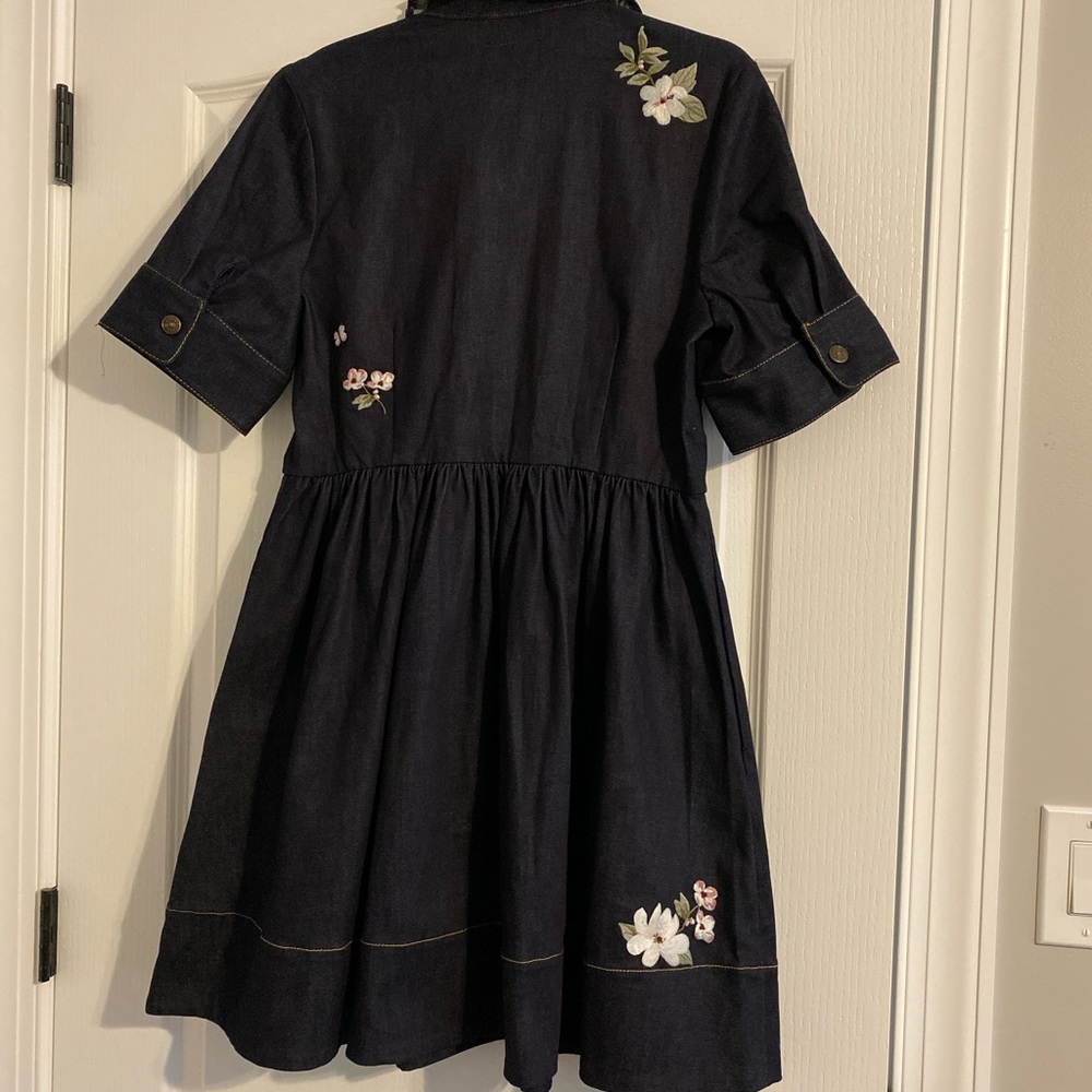 Kate Spade embroidered denim shirt dress size 8NWT - Picture 3 of 8